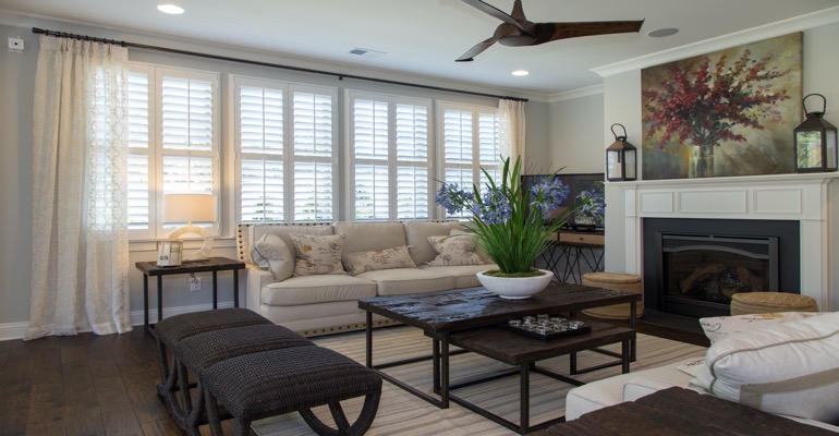 Plantation Shutters in Austin Living Room